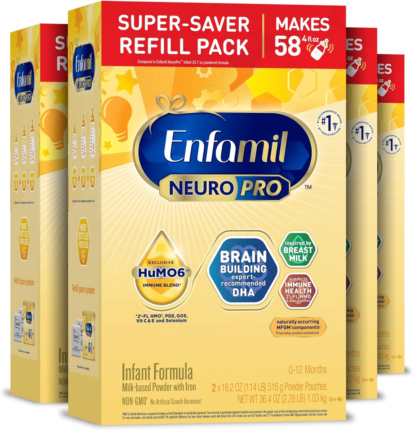 Enfamil NeuroPro Baby Formula, MFGM* 5-Year Benefit, Expert-Recommended Brain-Building Omega-3 DHA,