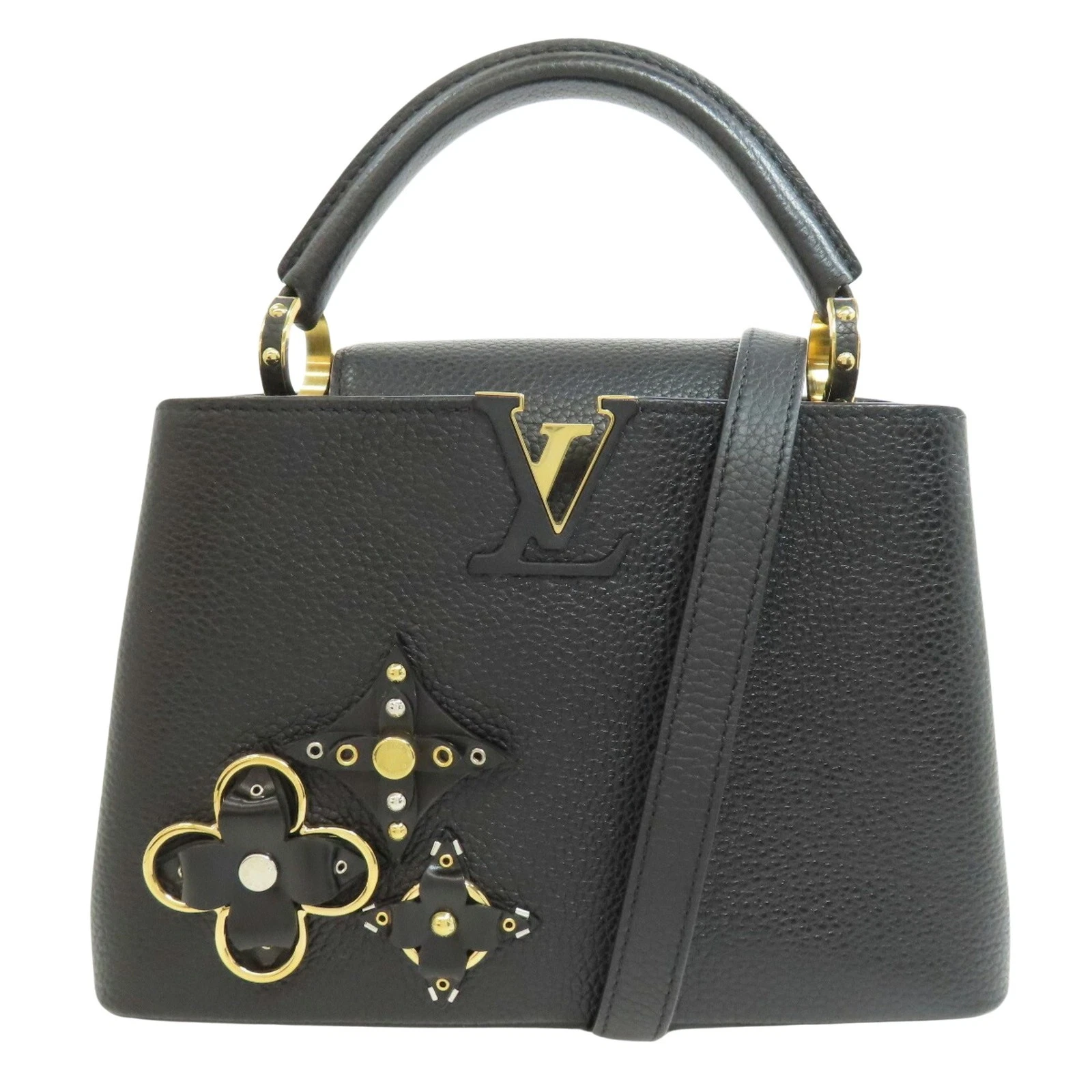 Louis Vuitton Black Leather Handbag Authentic