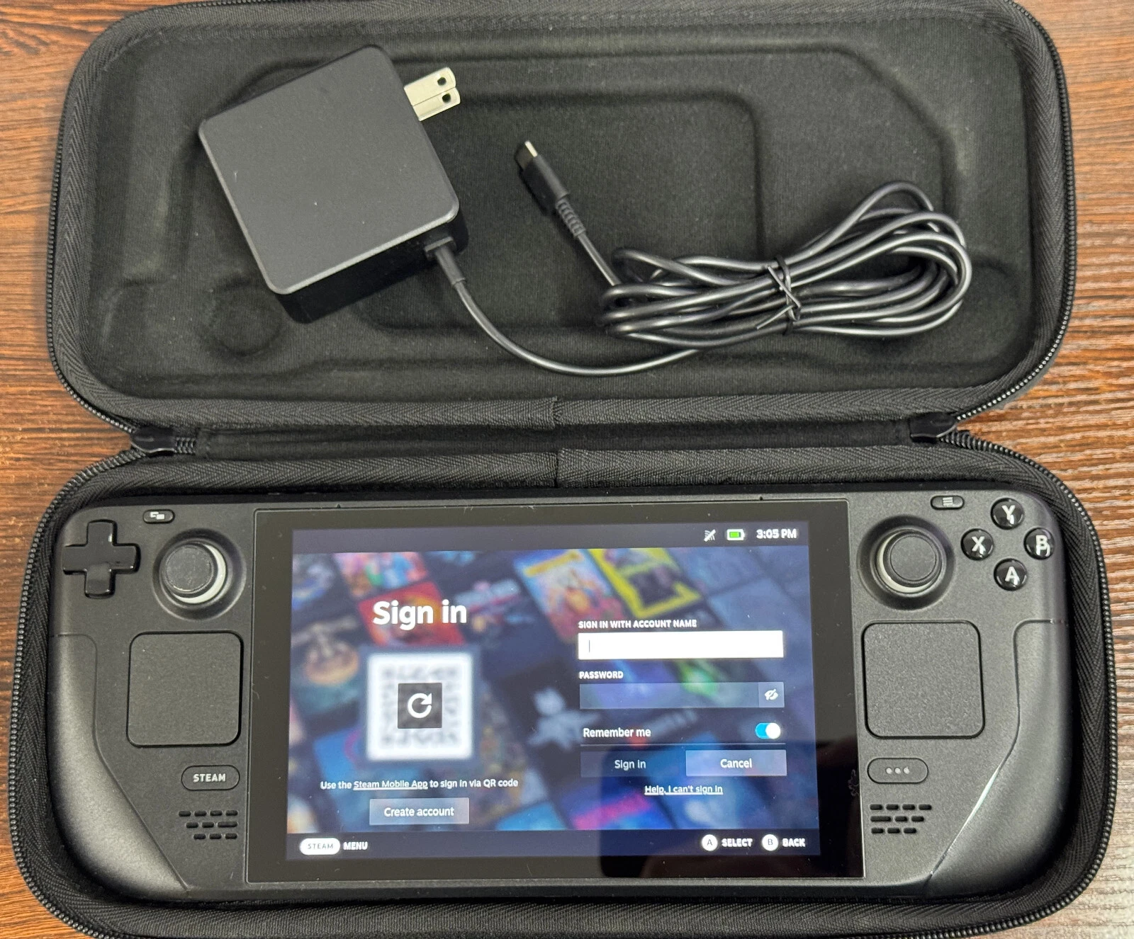 Valve Steam Deck Black 64GB Console - Excellent Cond with Case - Black