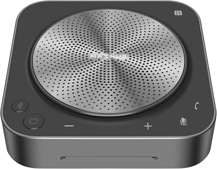 Enther&MAXHUB BM35 Conference Speakerphone with 8 Mic,360°Enhanced Voice Pick up,Noice Reduction,Blu