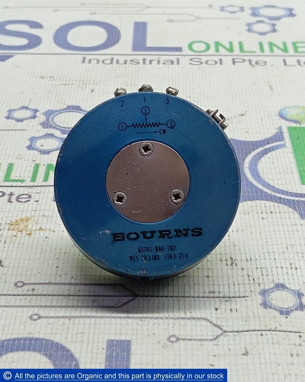 Bourns 6574S-BAK-202 Single-turn Cermet Trimming Potentiometer Series 6574S 2 kΩ