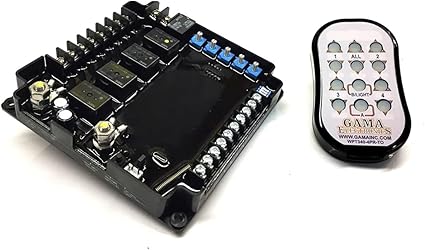GAMA Electronics RF Remote Control System, 12VDC 4-Motor Polarity Reversing with Auxiliary Switch Le