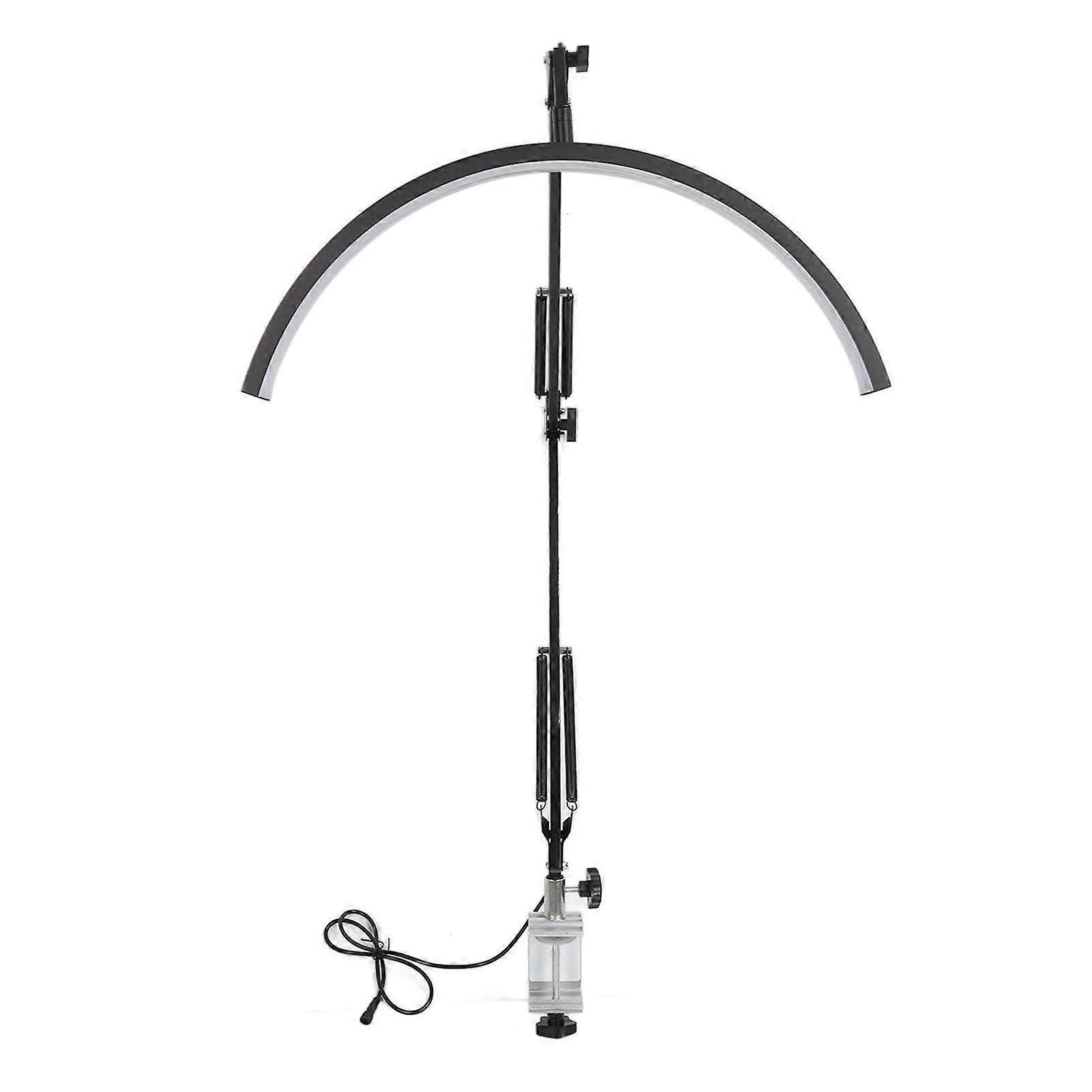 LED Beauty Desk Lamp with Clamp 3 Color Lighting Half Moon U Shaped Clip On Lamp for Studying Eyebro